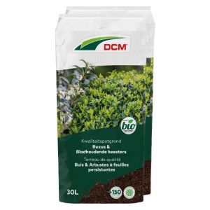 40 x 30L DCM Bio Potgrond Buxus & Bladhoudende heesters Vooraanzicht